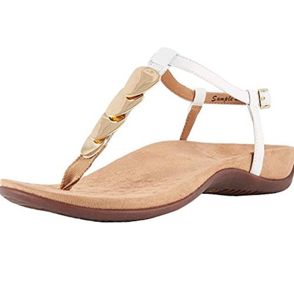 Women’s White & Gold Vionic Sandal Size 8